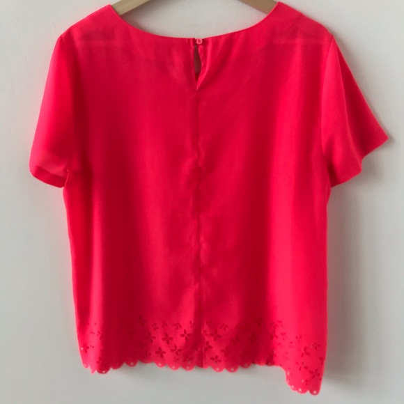 J Crew hot pink t shirt with cut out details - Picture 10 of 11